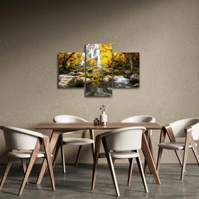 Tablou - Cascade în peisaj de toamnă, galben (90x60 cm)
