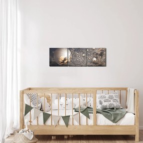 Tabloul abstract - bile (cu ceas) (90x30 cm)