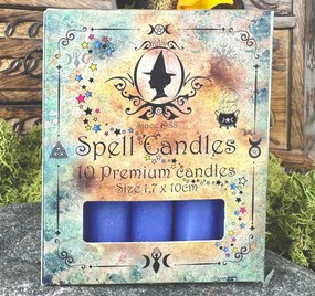 Set 10 lumanari bleu pentru ritualuri de vindecare, pace si comunicare