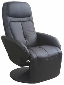 Fotoliu recliner tapitat Optima negru - H 84-101 cm