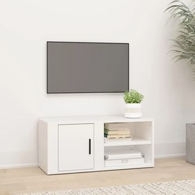 Comoda TV, alb, 80x31,5x36 cm, lemn prelucrat