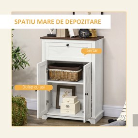 HOMCOM Bufet de depozitare cu multiple spații de depozitare, 2 uși cu raft reglabil, 1 sertar, 60L x 30Ad x 87,5Î cm | Aosom Romania
