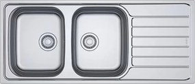 Chiuveta bucatarie inox Franke Spark 116x50 cm cu 2 cuve si picurator dreapta finisaj lucios