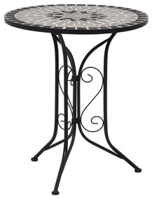 46715 vidaXL Masă de bistro mozaic, gri, 61 cm, ceramică