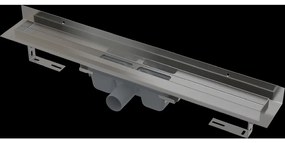Rigola de dus Wall 115 cm, cu margine pentru gratar plin si guler fixat la perete, otel inoxidabil 1150 mm