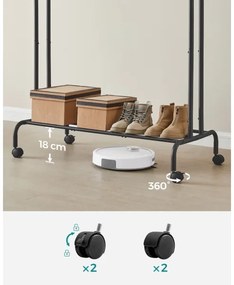 Cuier mobil de podea LINEA, negru