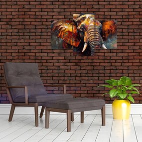 Tablou - Pictura unui elefant (90x60 cm)