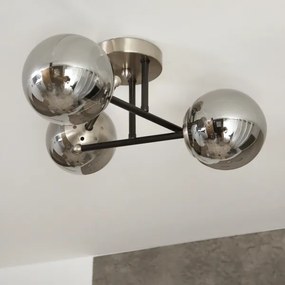 Brilagi - Lustră aplicată MALIVA 3xE14/15W/230V crom mat/sticlă fumurie