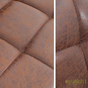 Set 2 scaune bar pivotante, tapiterie microfibra Modena maro vintage A-37937 VC