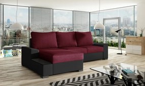 Coltar extensibil, cu spatiu pentru depozitare, 245x160x90 cm, Negro L01, Eltap (Culoare: Gri pepit / Gri inchis piele)