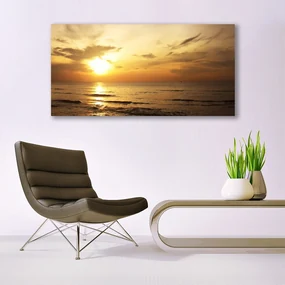 Tablou pe panza canvas Marea Peisaj Galben Gri