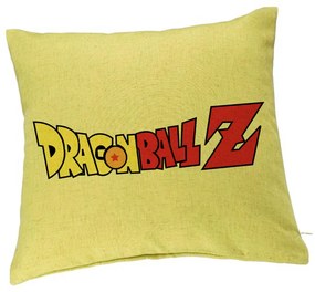 Perna Decorativa cu Dragonball Logo, 40x40 cm, Verde, Husa Detasabila, Burduf