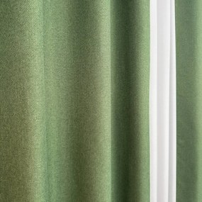 Set două Draperii (Blackout), din Stofă premium (Tip in), Gata lucrate (Inele galerie), Culoare Verde olive (Model texturat), Dimensiuni draperie 160x260 cm (x2), Brand Originalio