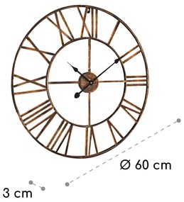 Queensway 60 ceas de perete, cadru metalic, silențios, Ø 60 cm