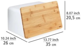 WENKO 54099100 - Cutie pentru pâine KUBO, 35 x 26,5 cm, alb/maro
