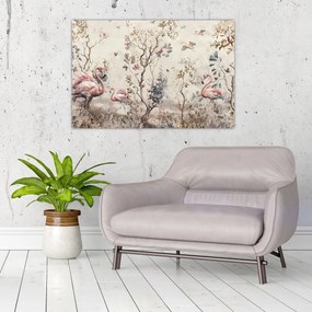 Tablou - Desen de flamingo (90x60 cm)