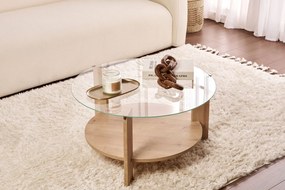 Măsuță cafea Claro (Stejar safir + sticlă). 1127459