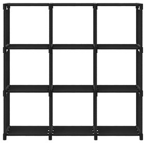 322610 vidaXL Raft expunere 9 cuburi negru 103x30x107,5 cm, material textil