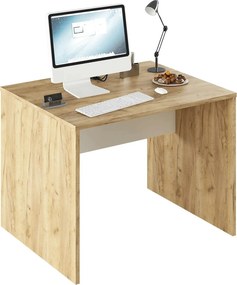 Masa birou RIOMA NEW TYP 12, stejar artisan/alb, DTD laminat, 100x80x7