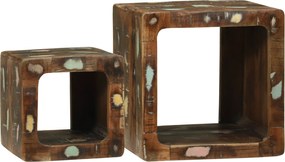 vidaXL Unități TV cu raft 2 pcs Multicolour Lemn recuperat masiv