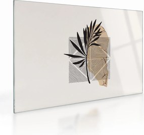 Tablou pe sticlă - Abstracție cu frunze tropicale N⁰1 (70x50 cm)