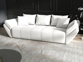 Canapea extensibilă dumonde cu ladă de depozitare si sezut confortabil din spuma high-density, Berlin Euphoria Ivory 250x100 cm