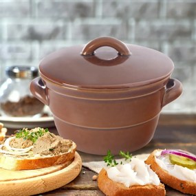 Orion Oală ceramică pentru untură cu capac, 0,7 l
