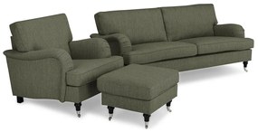Set mobilier tapițat Bloomington A127 (Helena 4452)Chaki, Tapiterie, Picioare: Lemn, Role, Metal