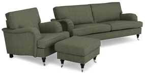 Set mobilier tapițat Bloomington A127 (Helena 4452)Chaki, Tapiterie, Picioare: Lemn, Role, Metal