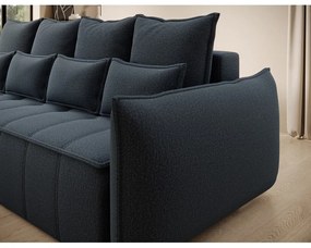 Canapea albastră extensibilă/cu spațiu de depozitare cu tapițerie din chenille 242 cm Weltton – ELTAP