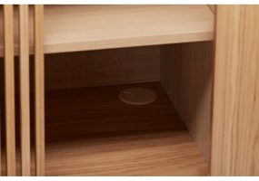 Comodă în culoare naturală joasă cu aspect de lemn de stejar 188x75 cm Ende – Woodman