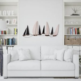 Decorațiune de perete 52x117 cm metal bărci cu vele