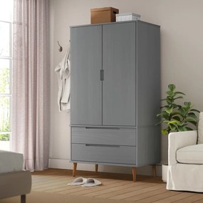 vidaXL Șifonier &quot;MOLDE&quot;, gri, 90x55x175 cm, lemn masiv de pin