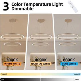 Brilagi - lustru pe cablu LED dimabil PORTOFINO LED/98W/230V Ø 80 cm bej + telecomandă