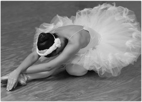 Tablou - Balerină, alb-negru (70x50 cm)