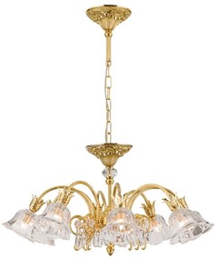 Candelabru cristal design lux LA BOHEME D-72cm 8L gold plated