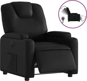 vidaXL Fotoliu rabatabil electric, negru, piele ecologică