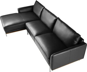 Coltar LUX 5 locuri design italian cu sezlong stanga Cowhide black