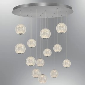 Lustră LED pe cablu CREMONA, 13xLED/5W/230V, 3000K, crom mat