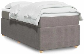 vidaXL Pat box spring cu saltea, gri taupe, 80x200 cm, textil