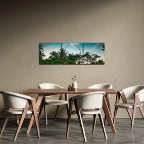 Tablou - palmierii (cu ceas) (90x30 cm)