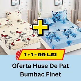 Pachet promotional 1 + 1 Husa de Pat Din bumbac Finet, LP-PPHBF-10