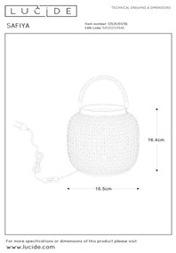 Lampă de masă SAFIYA 1xE14/25W/230V antracit Lucide 13525/01/36