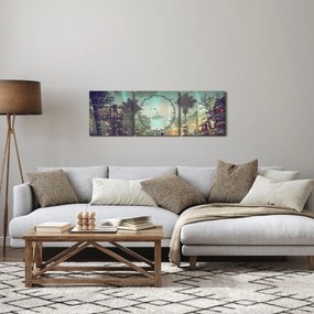 Tablou - Oraș în viitor (cu ceas) (90x30 cm)