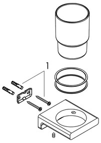 Suport de periute, Hansgrohe, AddStoris, crom