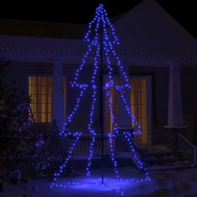 Brad Craciun conic 360 LED-uri, 143x250 cm, interior  exterior 1, Albastru, 143 x 250 cm