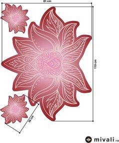Autocolante de perete - Mandala de lotus roșu
