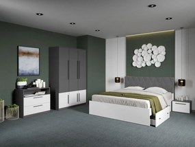 Set dormitor complet Gri/Alb Shape C01