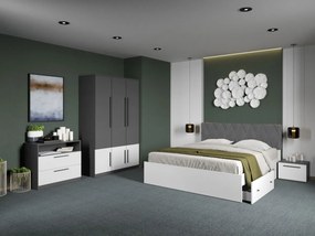 Set mobila dormitor complet Gri/Alb Shape C01
