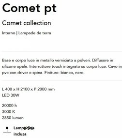 Lampadar LED modern tip arc Comet pt negru
